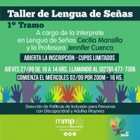 Abiertas las inscripciones para el Taller de Lengua de Señas