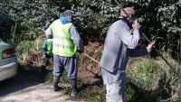 Limpieza de desagües pluviales en el barrio Santa María