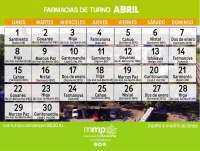 Farmacias de turno en ABRIL