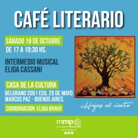 Sábado 19 de octubre, Café Literario “HOJAS AL VIENTO”