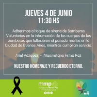 Homenaje a los Bomberos Voluntarios fallecidos.