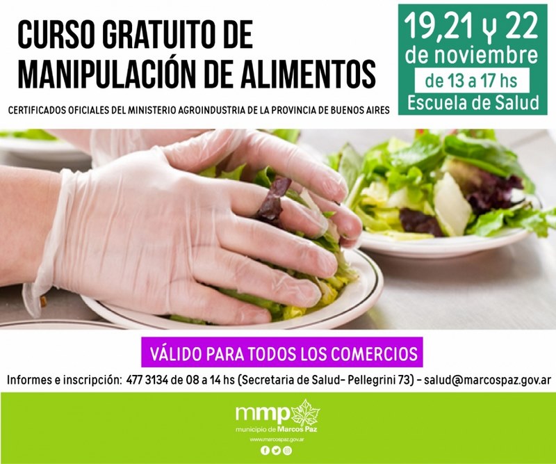 Nuevo Curso Gratuito de Manipulación de Alimentos