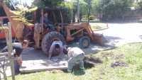 Limpieza de cámaras pluviales en la calle Agüero