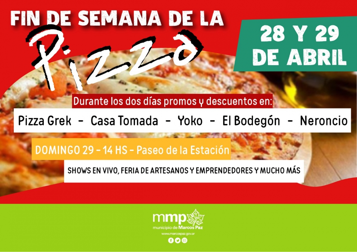 Fin de Semana de la Pizza 28 y 29 de abril