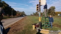 Reparación de semáforos en Ruta 40, a la altura del barrio La Paz