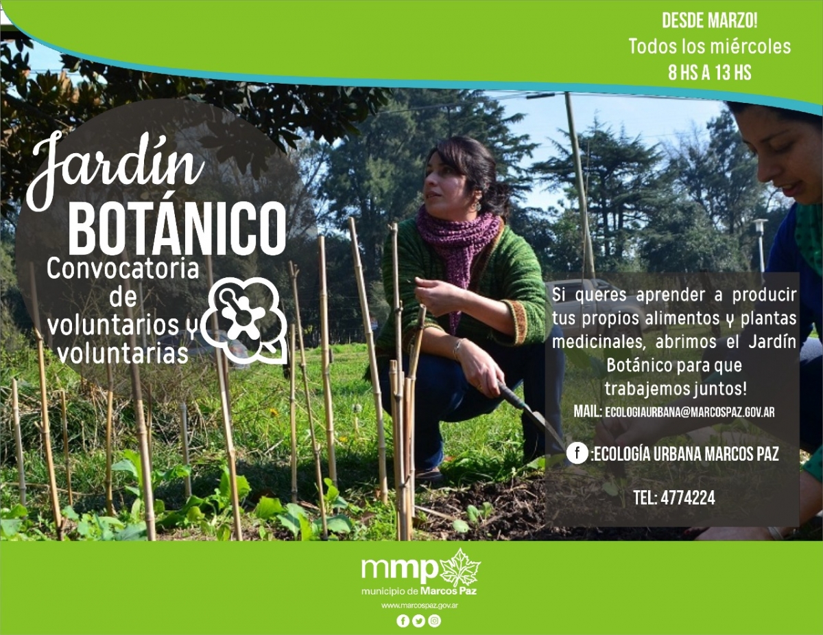 El Jardín Botánico Municipal convoca a voluntarios y voluntarias