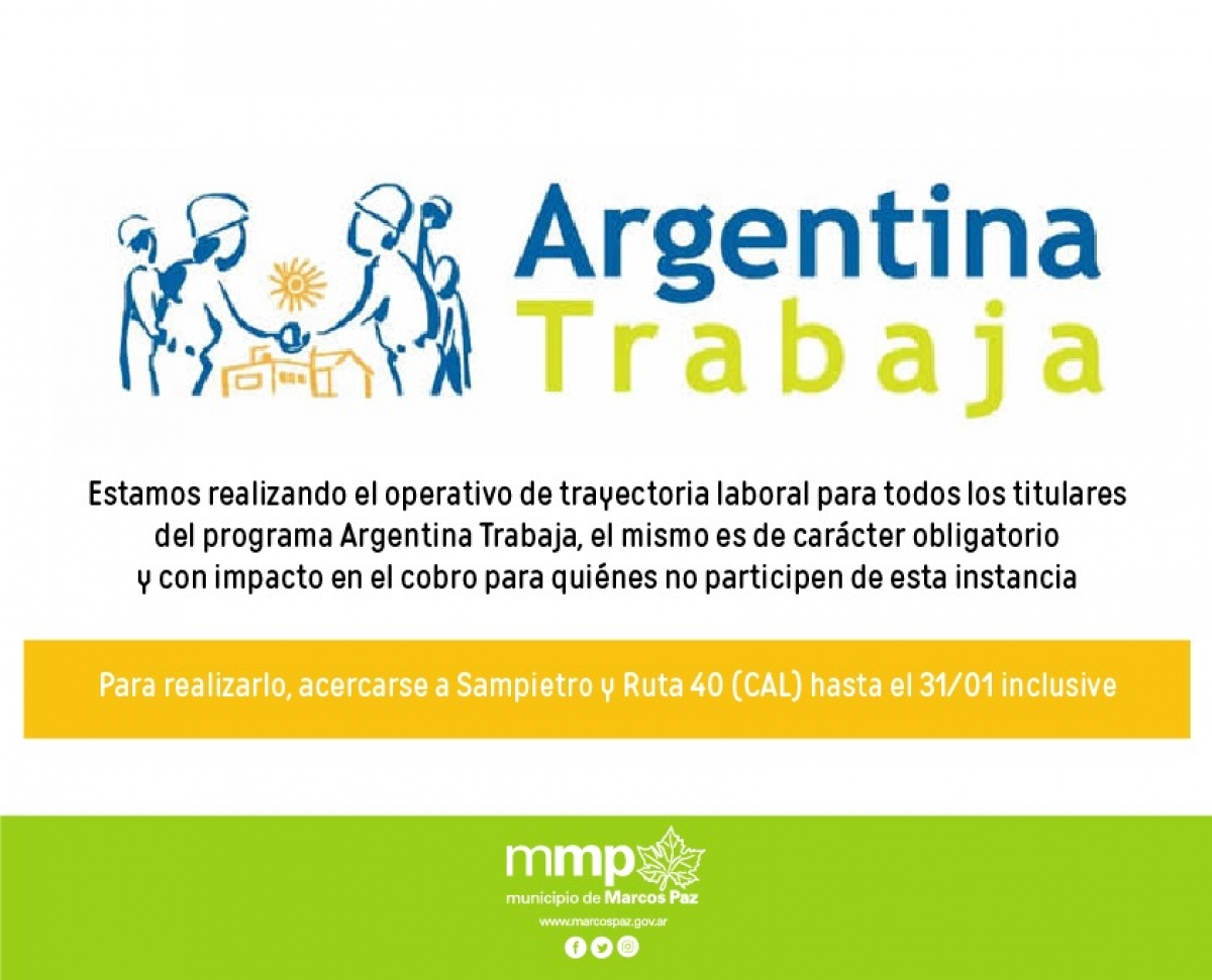 Operativo de trayectoria laboral para beneficiarios de Argentina Trabaja