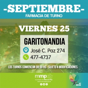 Farmacia de turno, 25/09