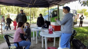 Posta sanitaria en el barrio La Milagrosa