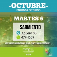 Farmacia de turno de hoy, 06/10