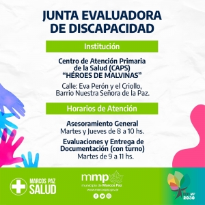 Junta evaluadora de discapacidad