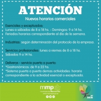 ATENCIÓN: Nuevos horarios comerciales.