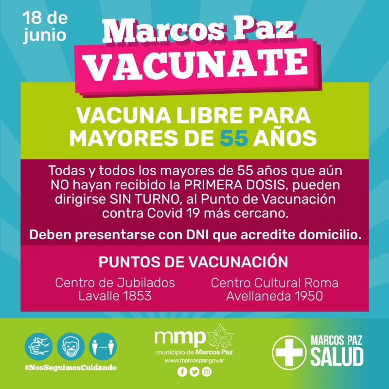 Vacuna libre para mayores de 55