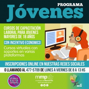 Programa Jóvenes: Cursos de capacitación laboral.