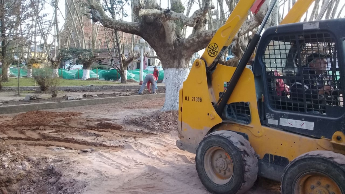 Avanza la remodelación de la Plaza San Martín