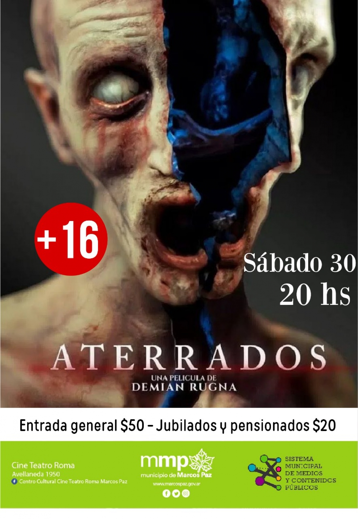 ESte sábado en el Cine Teatro Roma ATERRADOS