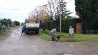 Limpieza de desagües pluviales en La Trocha