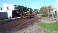 Nivelado y entoscado en el barrio La Loma.