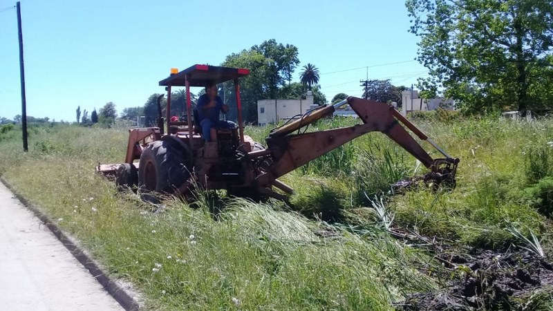 Continúan los trabajos de zanjeo en Rivadavia