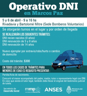 Operativo DNI en Marcos Paz