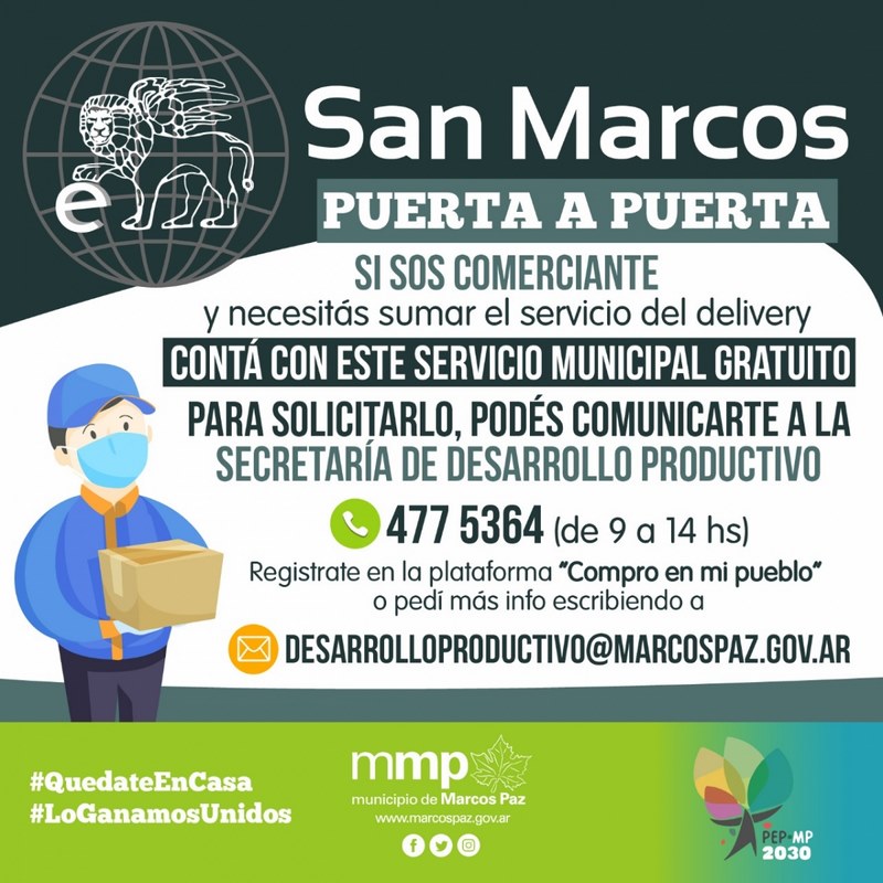 Servicio de entrega municipal gratuito &quot;San Marcos Puerta a Puerta&quot;