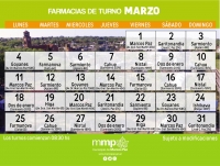 Farmacias de turno en MARZO