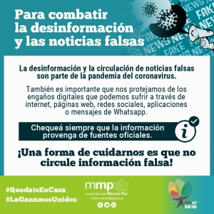 Combatí la desinformación y las noticias falsas.