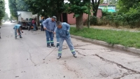 Bacheo de la calle Sáenz Peña