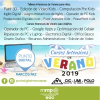 Cursos intensivos de verano y talleres de informática para todas las edades