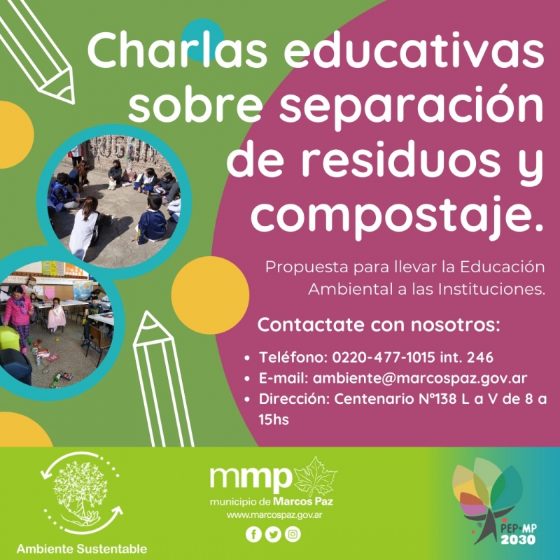 Charlas educativas sobre separación de residuos y compostaje