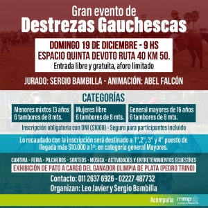 Gran evento de Destrezas Gauchescas