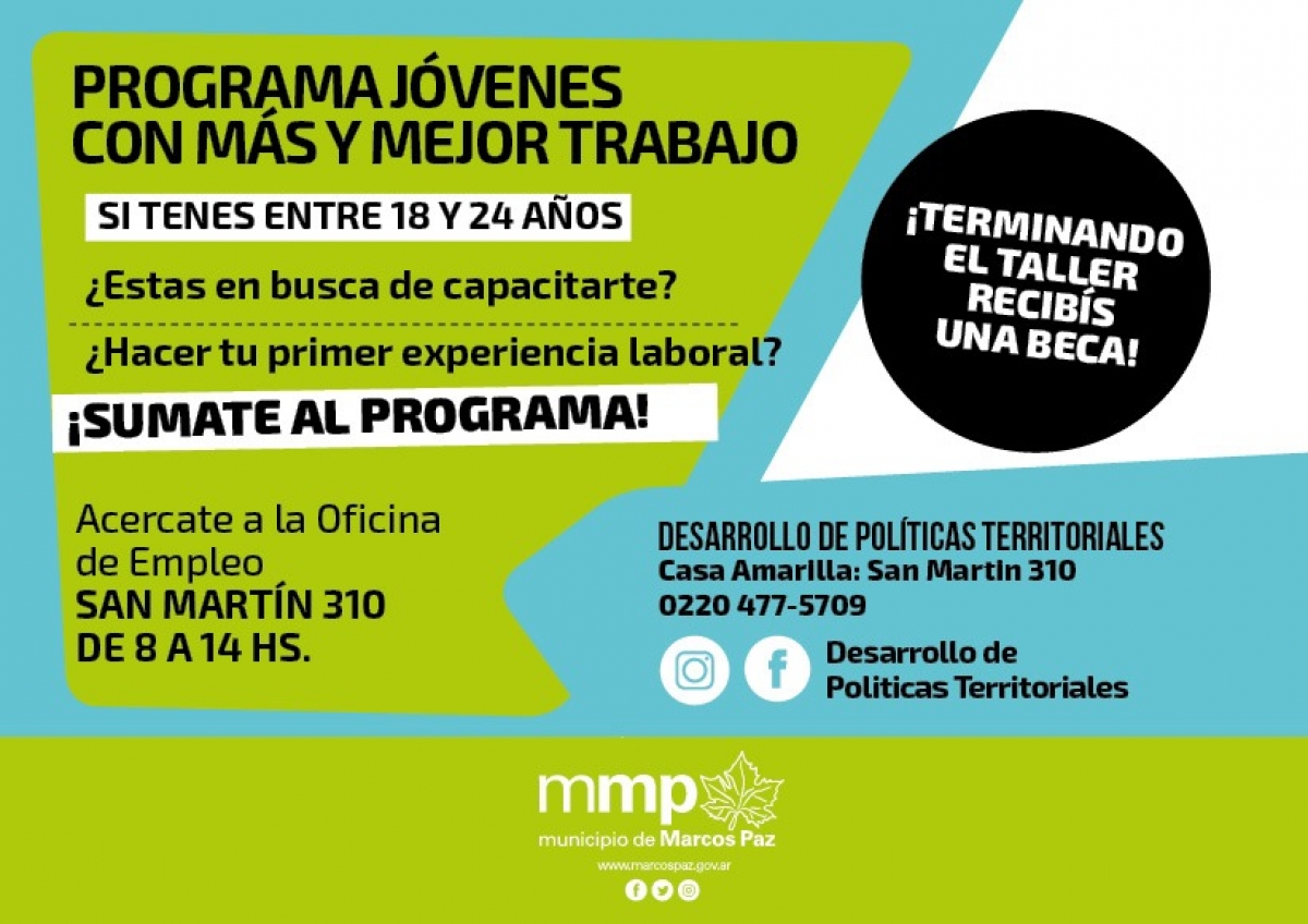 Inscripción en el programa JÓVENES CON MÁS Y MEJOR TRABAJO