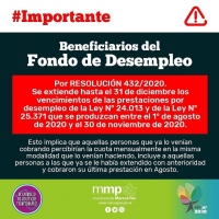 #Atención: Comunicado importante para los beneficiarios del fondo de desempleo.