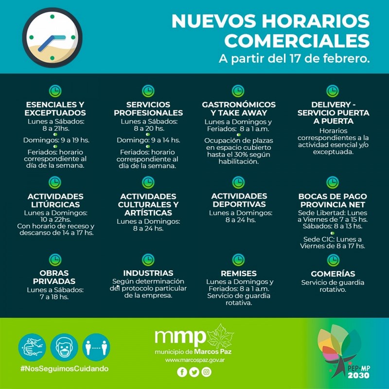 Nuevos horarios comerciales