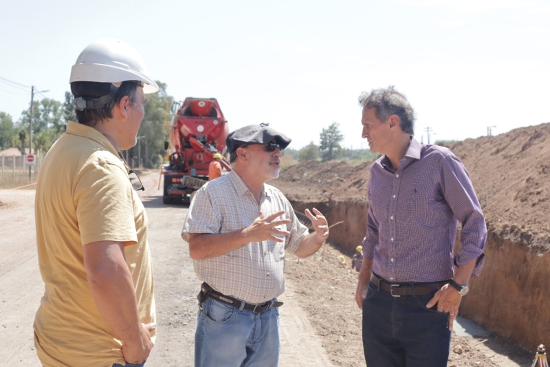 Curutchet y Katopodis recorrieron obras en Marcos Paz