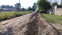 Nivelado de la calle Bastanchuri en el barrio Gándara