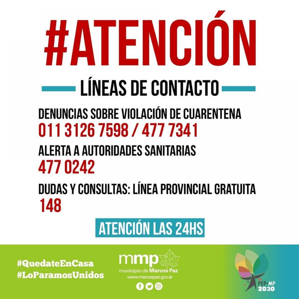 Líneas de contacto en cuarentena