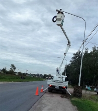 Reparación de luminarias a lo largo de la Ruta 40