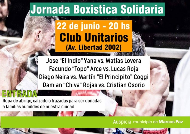 Jornada de box en Unitarios con la presentación del púgil local, Topo Arce