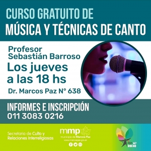 Curso gratuito de música y técnicas de canto