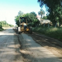 Nivelado en calle San Martín, camino rural