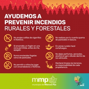 Recomendaciones para prevenir incendios forestales y rurales.