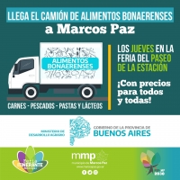 Llega el camión de Alimentos Bonaerenses a Marcos Paz: Carnes, Pescados, Pastas y Lácteos.