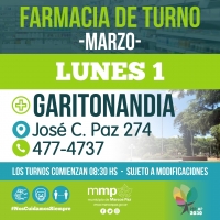 Farmacia de turno 1 de marzo