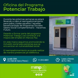 #Atención: Comunicado de la Oficina del Programa Potenciar Trabajo.