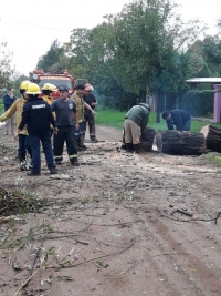 Tareas de emergencia ante la fuerte tormenta