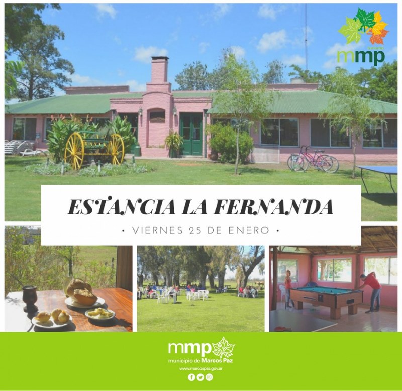 Viernes 25 de enero, salida recreativa a la estancia “La Fernanda”