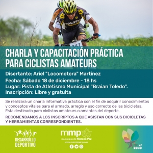 Charla y capacitación práctica para ciclistas amateurs