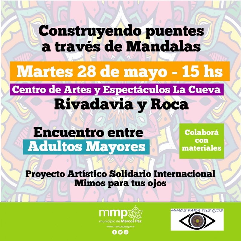 Martes 28 de mayo, CONSTRUYENDO PUENTES A TRAVÉS DE MANDALAS