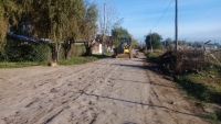 Nivelado de la calle Bastanchuri en el barrio Gándara